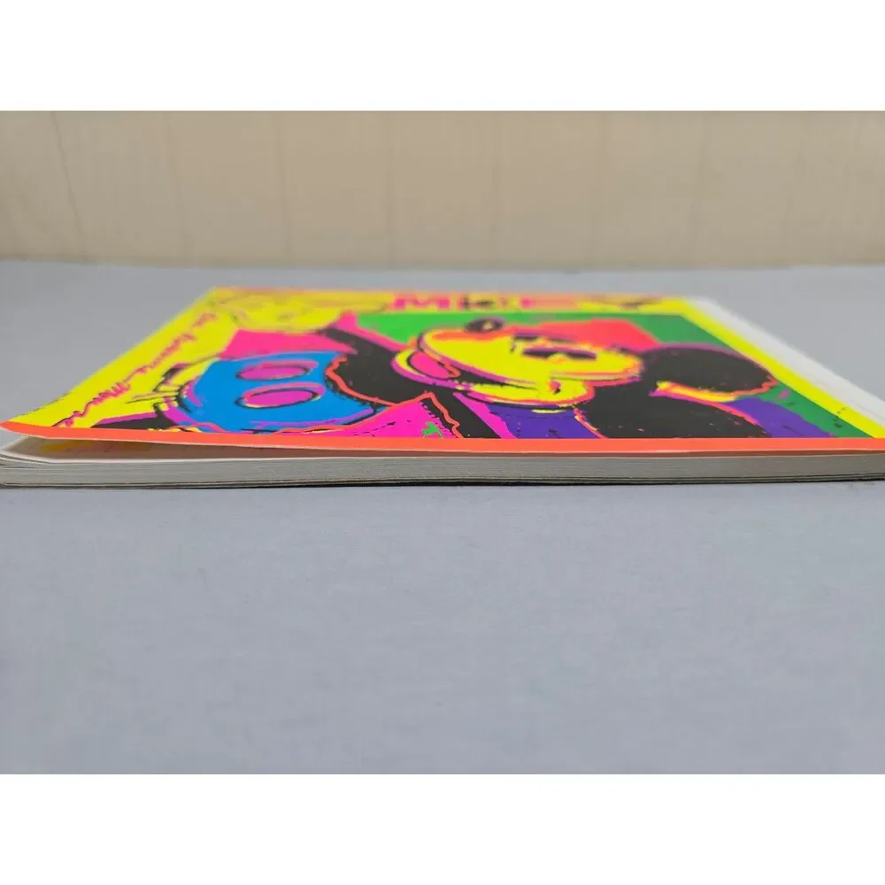 Vintage Mickey Mouse Mead Disney Electric Stationery Pad Neon Pop Art  90s